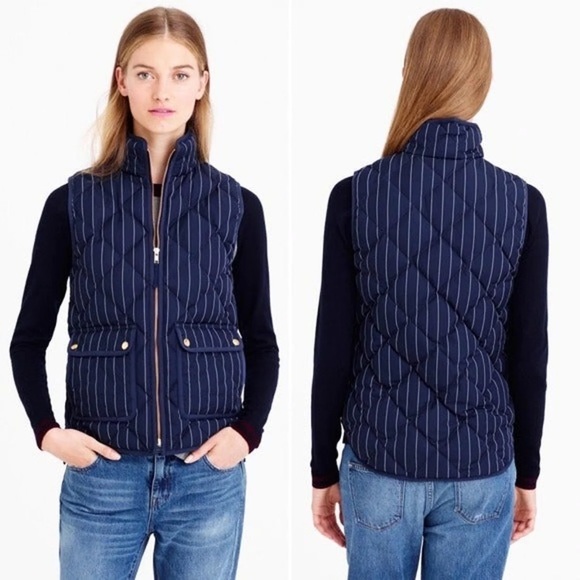 J.Crew Navy pinstriped Excursion quilted vest - Picture 12 of 12
